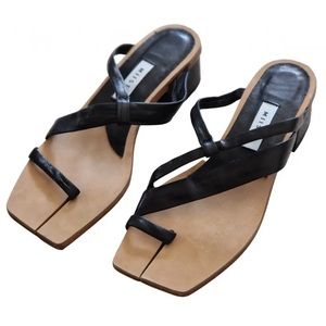 Miista - New Taylor Leather Strappy Sandals Black Euro - 39